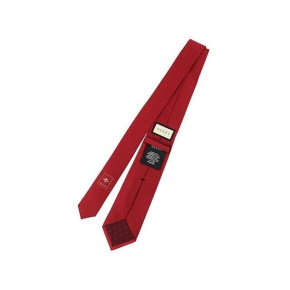 New Gucci GG Logo Silk Red Tie 100% Authentic 550568 - Picture 2 of 8